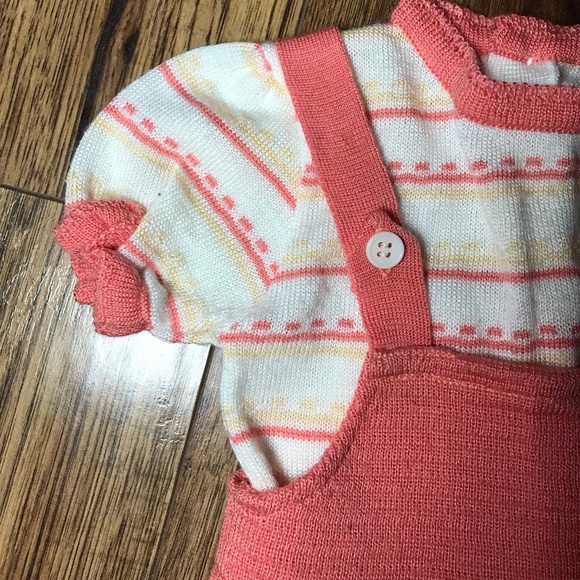 Vintage overalls short sleeve sweater jumper outfit embroidered - Picture 4 of 7